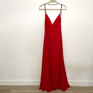B. darlin red long backless gown sz 9/10